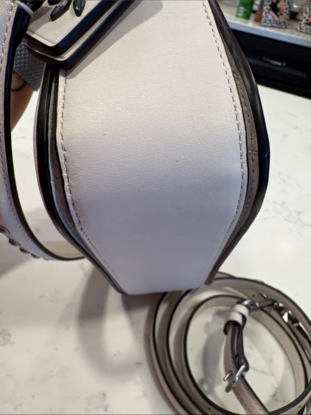Coach Cream Leather Studded Crossbody Shoulder Bag - Picture 12 of 15